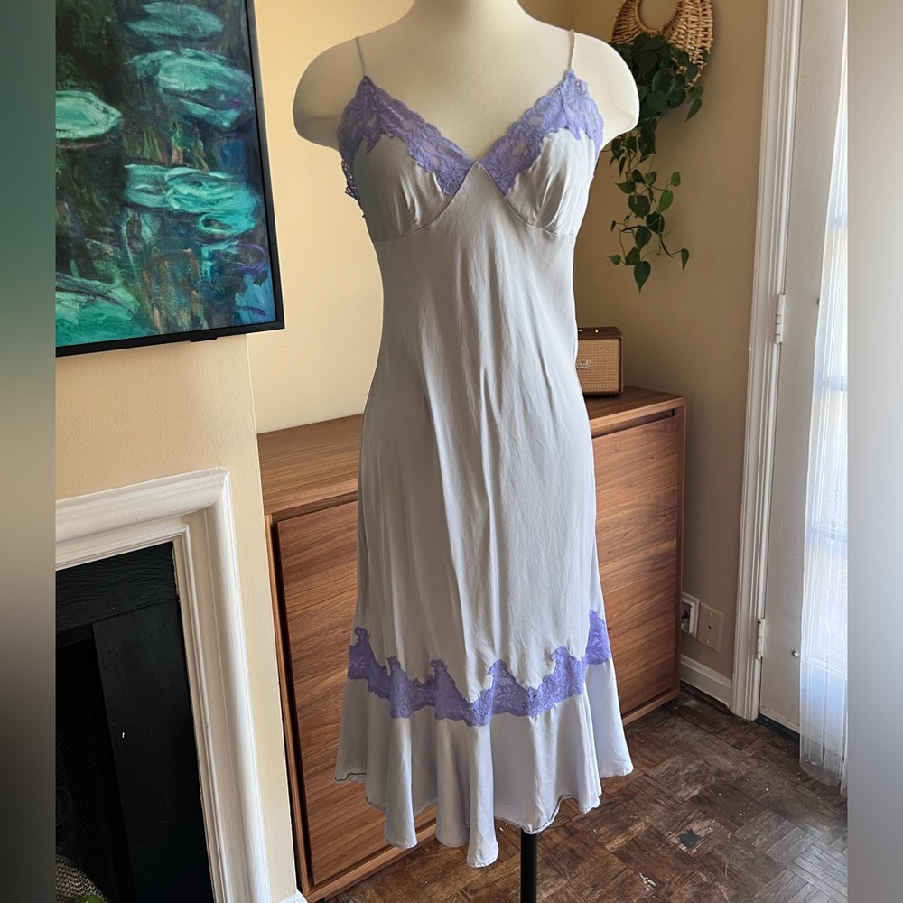 Vintage Victoria’s Secret Lavender Silk + Lace Slip Dress